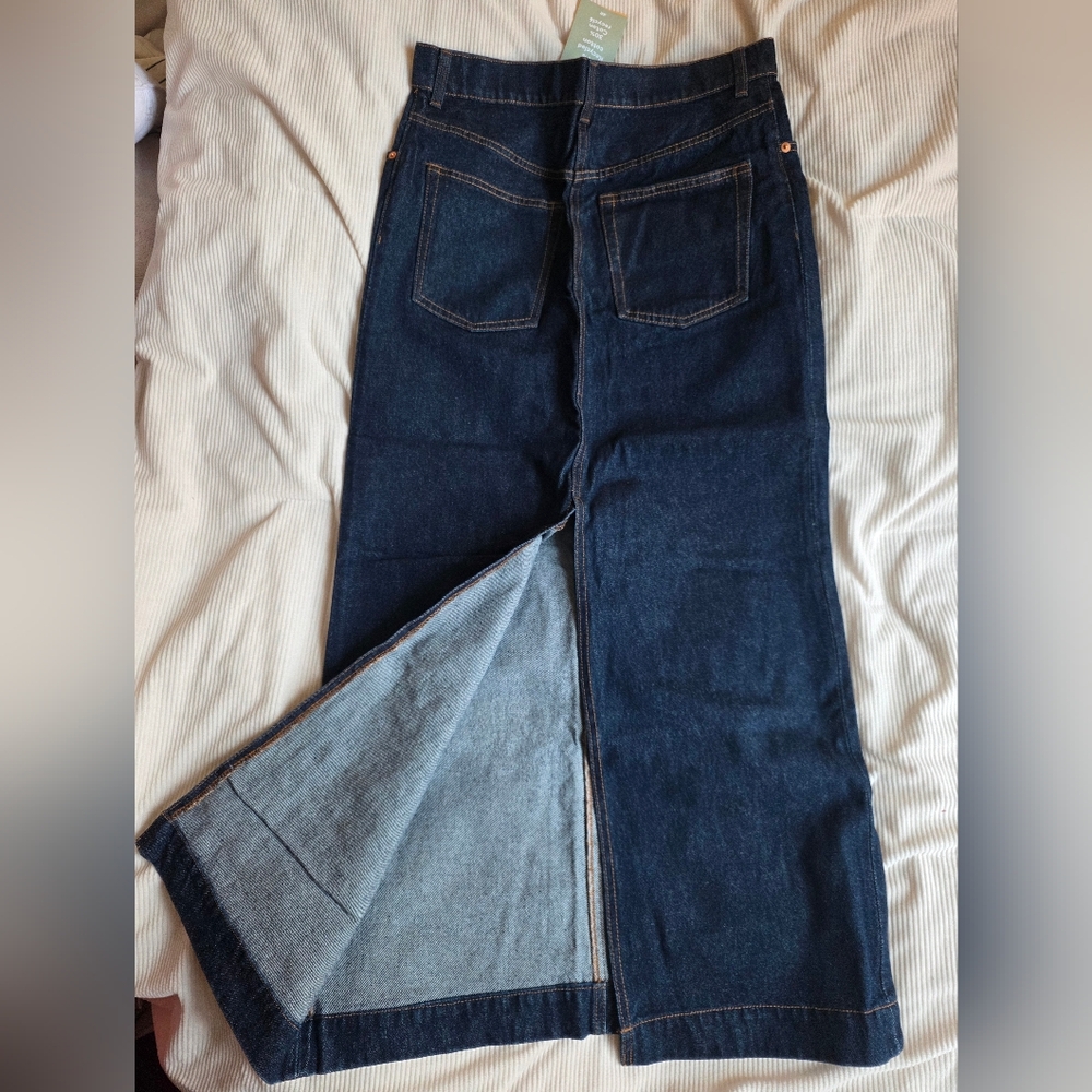 H&M Denim long skirt maxi topstitched dark blue size 6, 10 BNWT - Picture 15 of 15